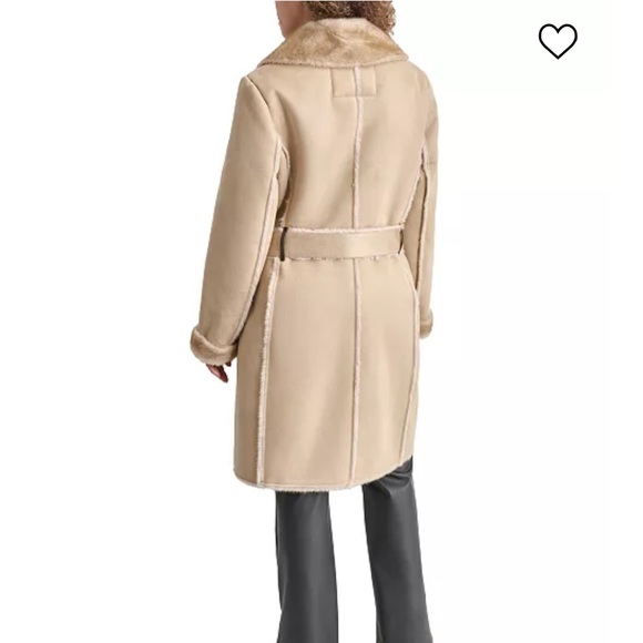 DKNY Belted Shearling Coat - Picture 2 of 12